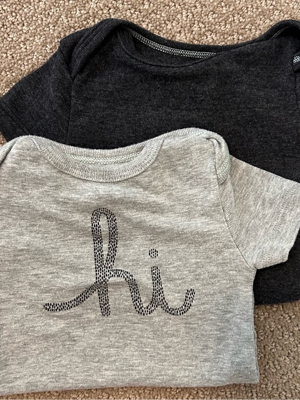cloud island Baby Onesie Set - Charcoal & Light Gray